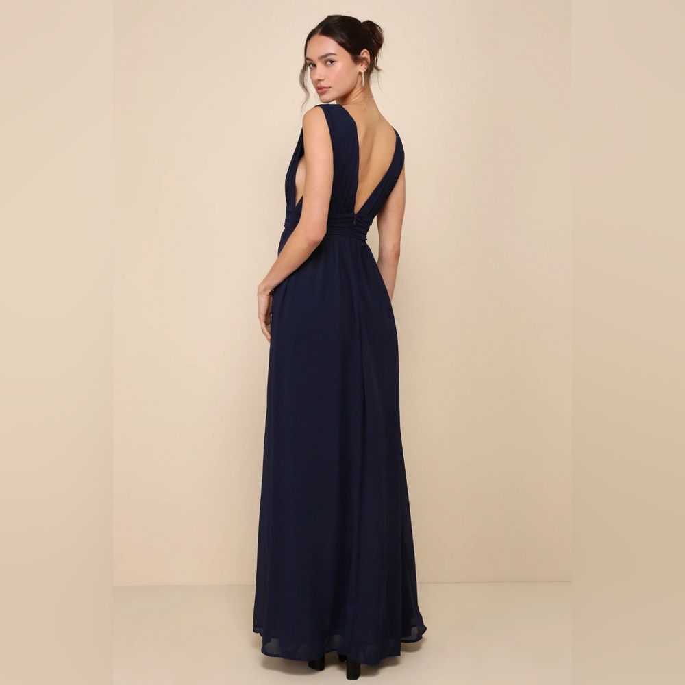 NWT Lulu’s Heavenly Hues Navy Maxi Dress - Picture 2 of 2